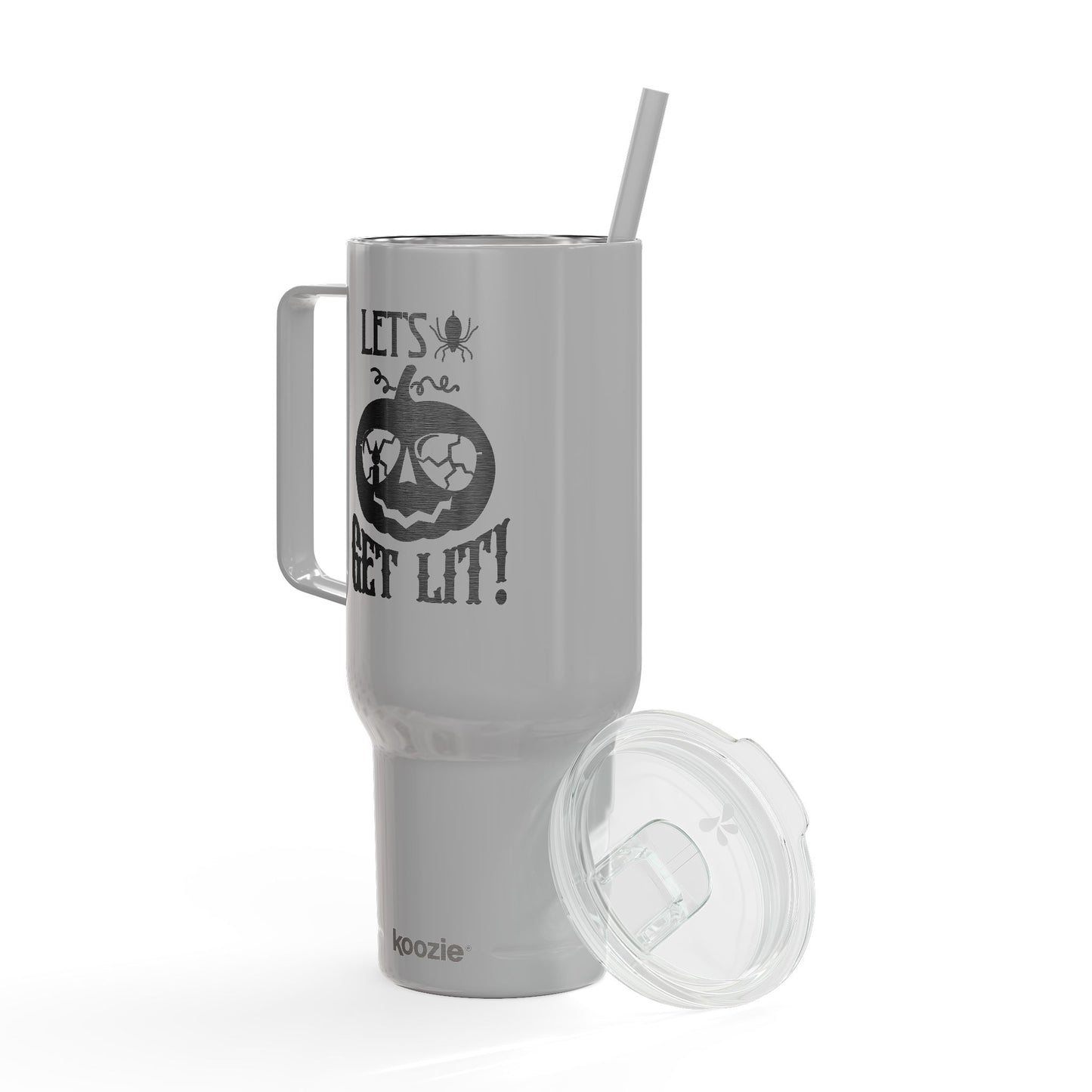 Personalized Insulated Tumbler with Lid, 40oz - Perfect for Parties, Gifts, Travel, Halloween, Get Lit Design