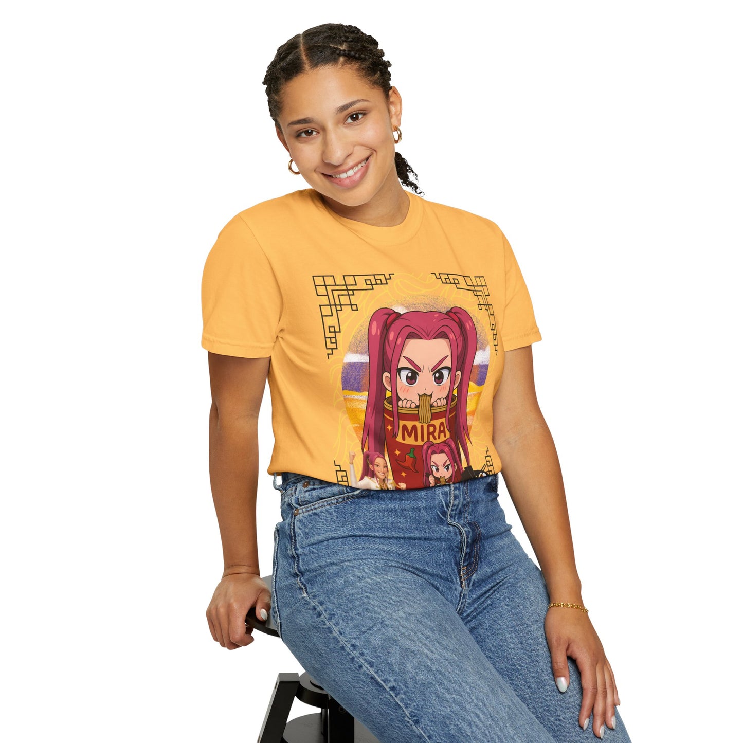 K-Pop Inspired Garment-Dyed T-Shirt, Trendy Streetwear, Anime Fan Apparel, Casual Wear, Gifts for Music Lovers