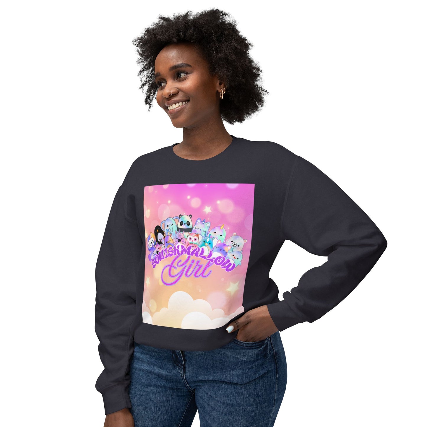 Whimsical Crewneck Sweatshirt for Dreamers, Cute Gift for Girls, Cheerful Casual Wear, Cozy Fashion, Perfect for Birthdays