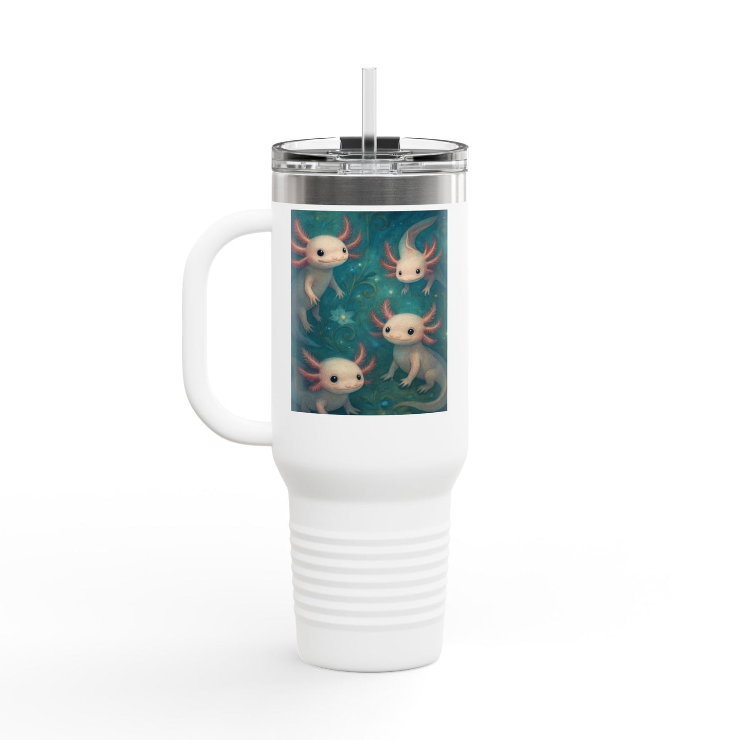 Whimsical Insulated Travel Mug, 40oz - Cute Creatures Design for Coffee Lovers, Travel, Gifts, Birthday, Nature Enthusiasts, Fun Mugs