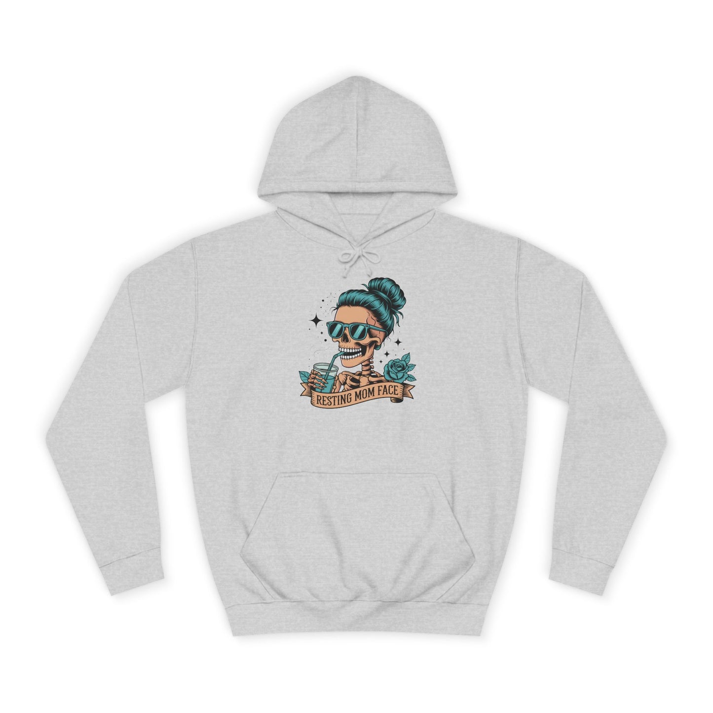 Resting mom face Trendy College Hoodie - Perfect for Campus Style, Gift for Students, Cozy Winter Wear, Unisex Culture Apparel, College Spirit Wear