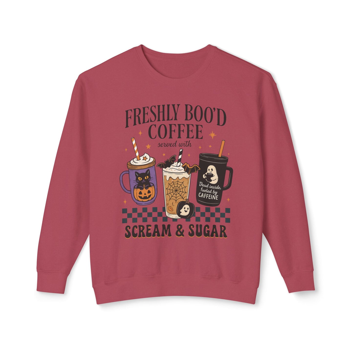 Halloween Coffee Sweatshirt, Unisex Halloween Crewneck, Scream & Sugar Sweater, Gift for Coffee Lovers, Fall Fashion