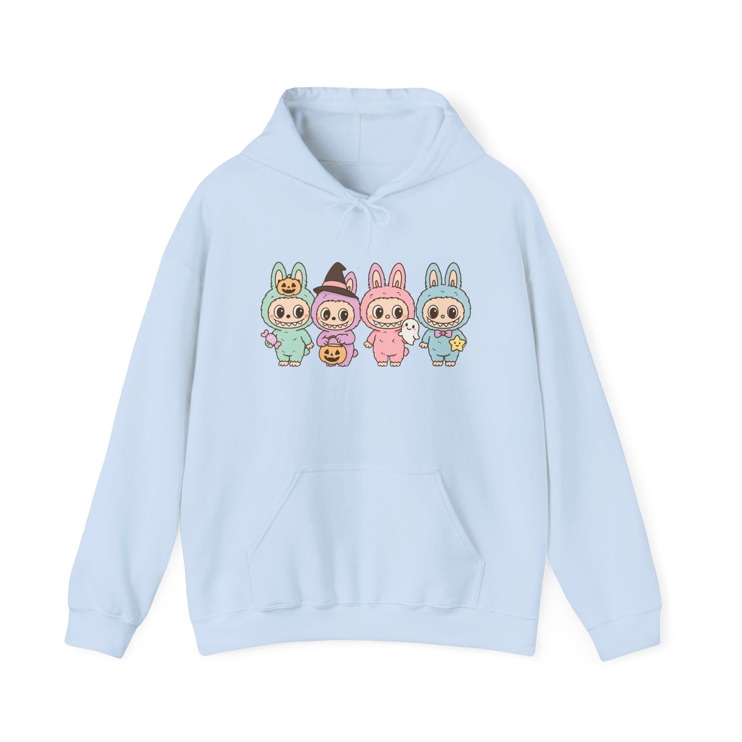 Cute Bunny-Themed Unisex Hoodie, Cozy Animal Sweatshirt for Halloween, Gift for Animal Lovers, Casual Cute Apparel, Funny Graphic Sweatshirt