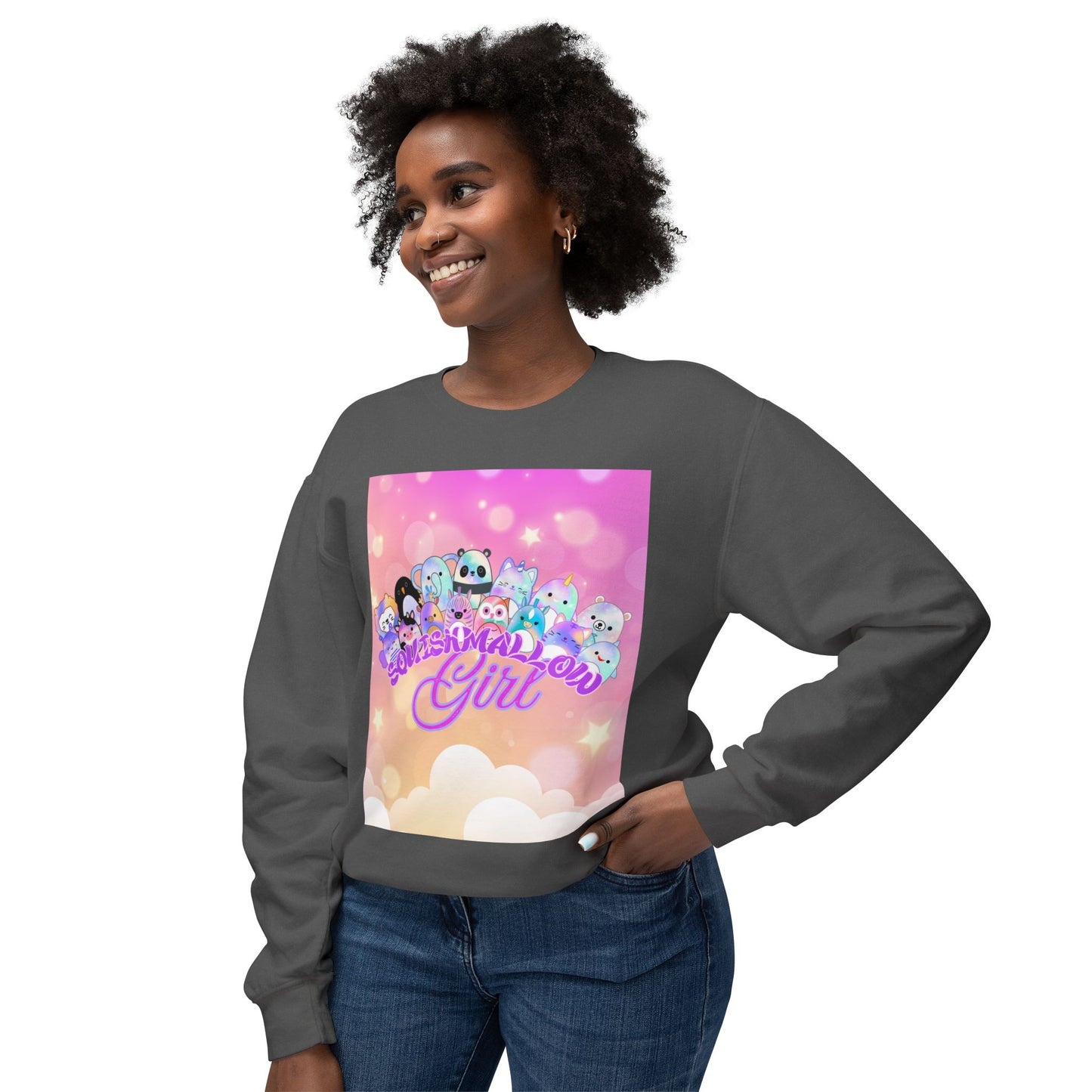 Whimsical Crewneck Sweatshirt for Dreamers, Cute Gift for Girls, Cheerful Casual Wear, Cozy Fashion, Perfect for Birthdays