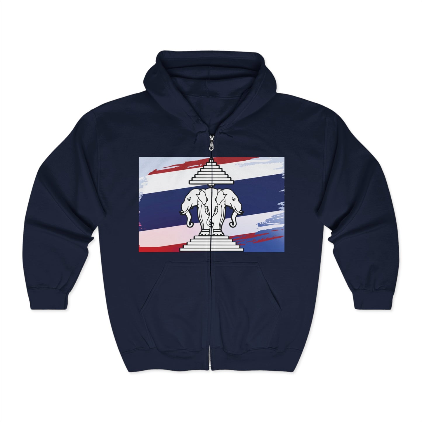 Elephant Graphic Hoodie, Cozy Zip-Up Sweatshirt, Hipster Fashion, Casual Wear, Gift Ideas for Her