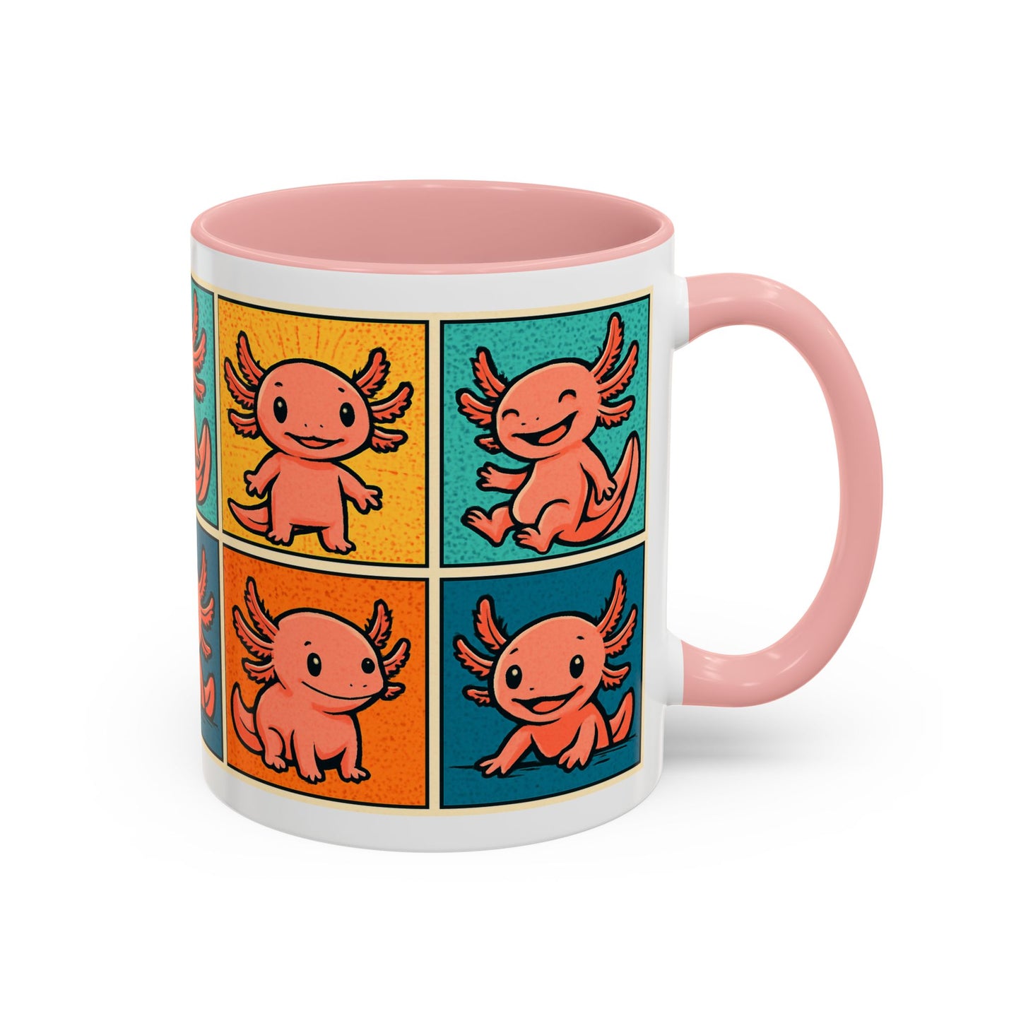 Cute Axolotl Coffee Mug, Fun Animal Mug, Colorful Drinking Cup, Gift for Kids, Office Mug, Aquarium Lover's Cup