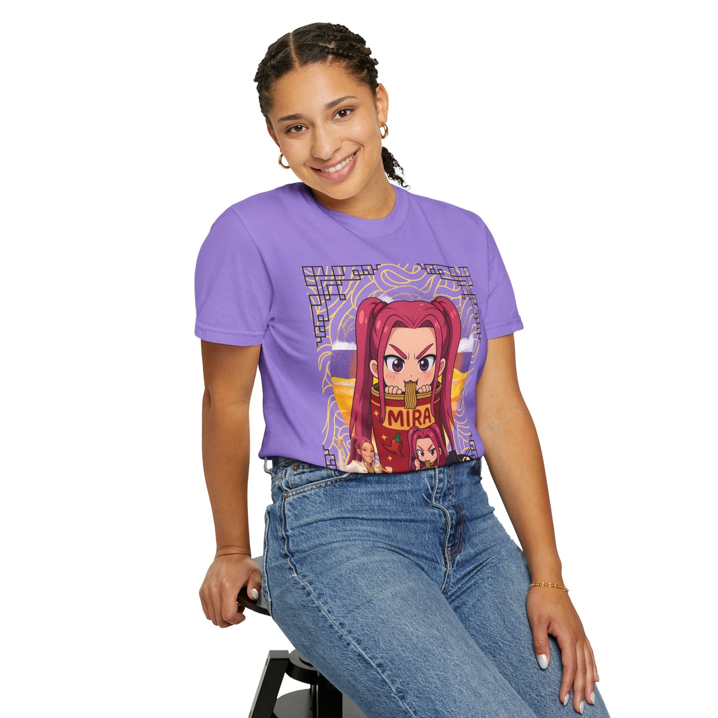 K-Pop Inspired Garment-Dyed T-Shirt, Trendy Streetwear, Anime Fan Apparel, Casual Wear, Gifts for Music Lovers