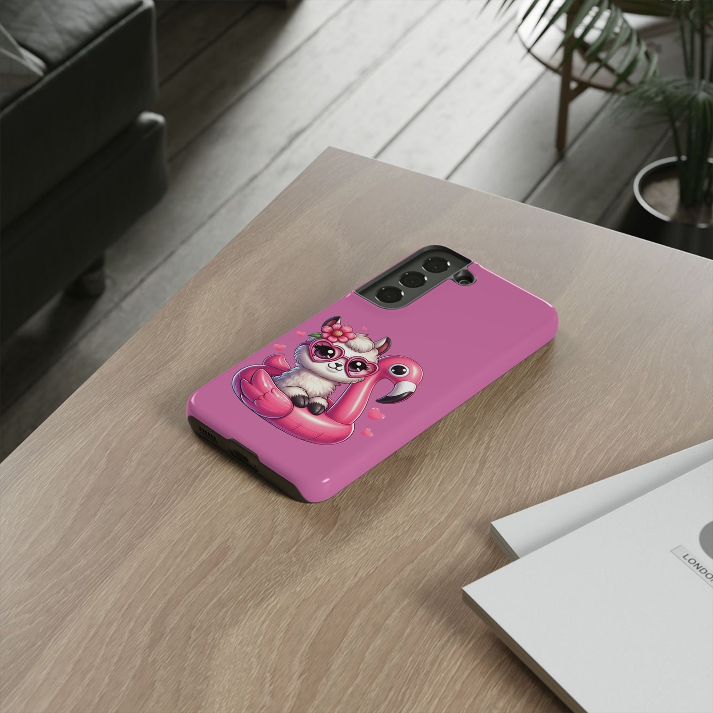 Cute Animal Phone Case, Phone Cover for Kids, Gift for Animal Lovers, Summer Vibes Accessory, Trendy Pink Case