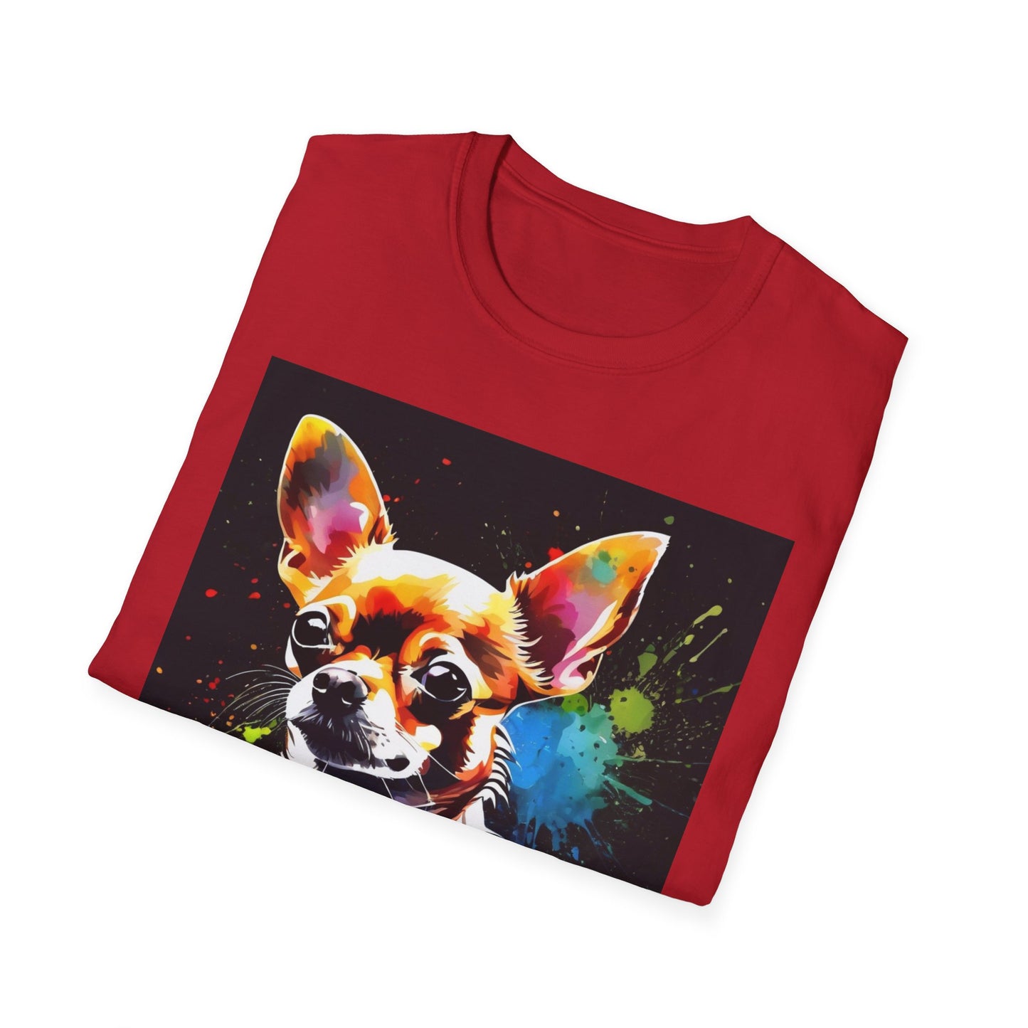 Colorful Chihuahua Art T-Shirt, Pet Lover Gift, Animal Lover Tee, Casual Wear, Unique Dog T-Shirt, Dog Mom Gift