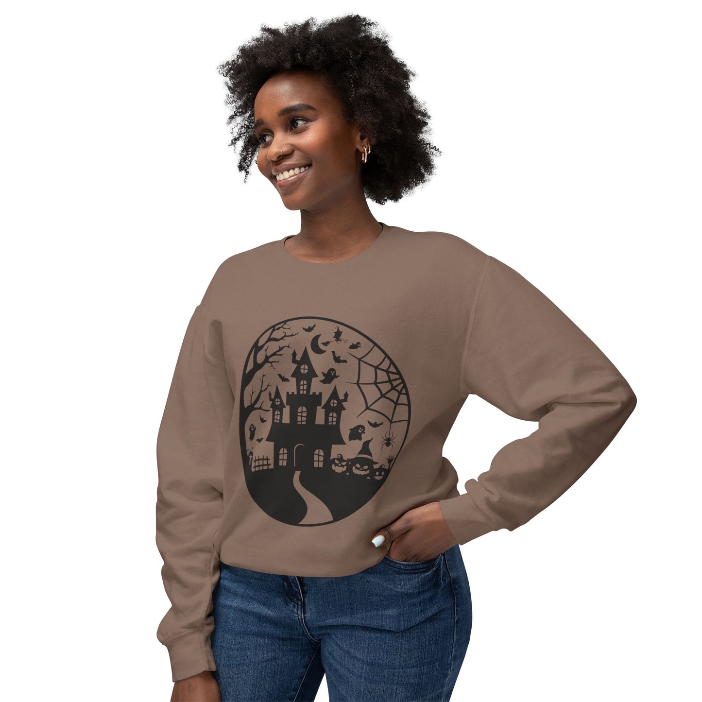 Halloween & Fall Vibes Unisex Crewneck Sweatshirt, Cozy Fall Apparel, Halloween Clothing, Gift for Autumn Lovers, Seasonal Sweater