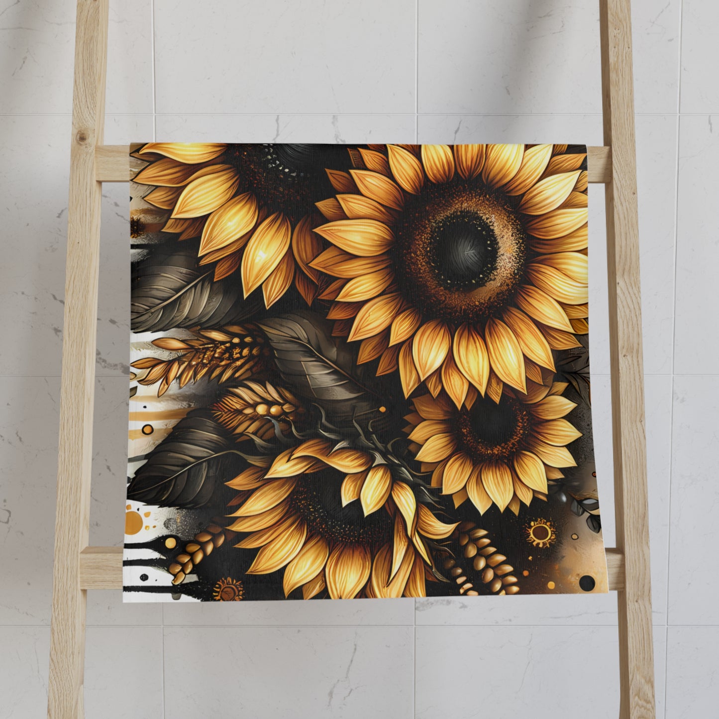Sunflower Hand Towel: Elegant Kitchen Decor, Perfect Gift for Sunflower Lovers, Summer Home Accent, Wedding, Housewarming, Rustic Style