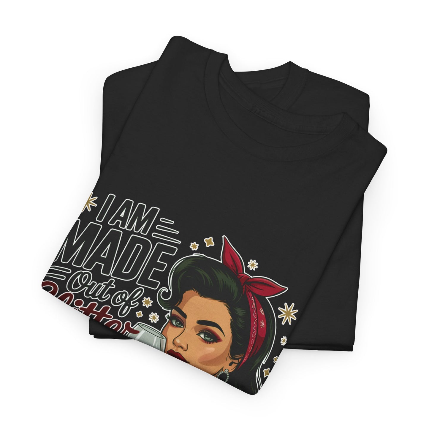 Glitter Wine & Anxiety Tee, Fun Unisex Cotton T-Shirt, Casual Gift for Wine Lovers, Relaxed Fit for Parties, Statement Top