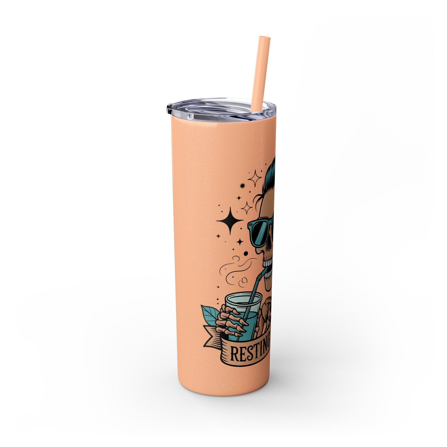 Funny Skull Mom Tumbler, Cool Gift for Moms, 20oz Skinny Cup, Unique Birthday Present, Trendy Drinkware for Halloween