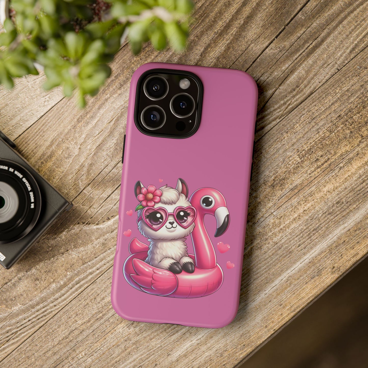 Cute Animal Phone Case, Phone Cover for Kids, Gift for Animal Lovers, Summer Vibes Accessory, Trendy Pink Case