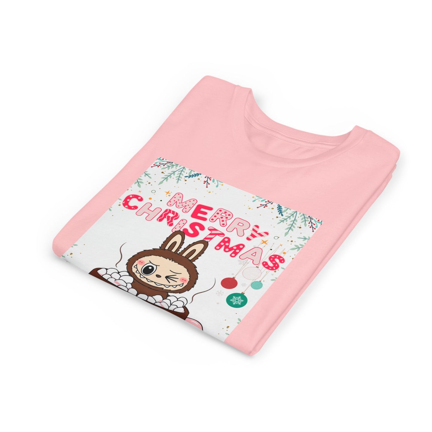 Christmas Bunny Youth Tee, Merry Christmas Shirt, Cute Holiday T-Shirt, Kids Christmas Apparel, Festive Youth Shirt