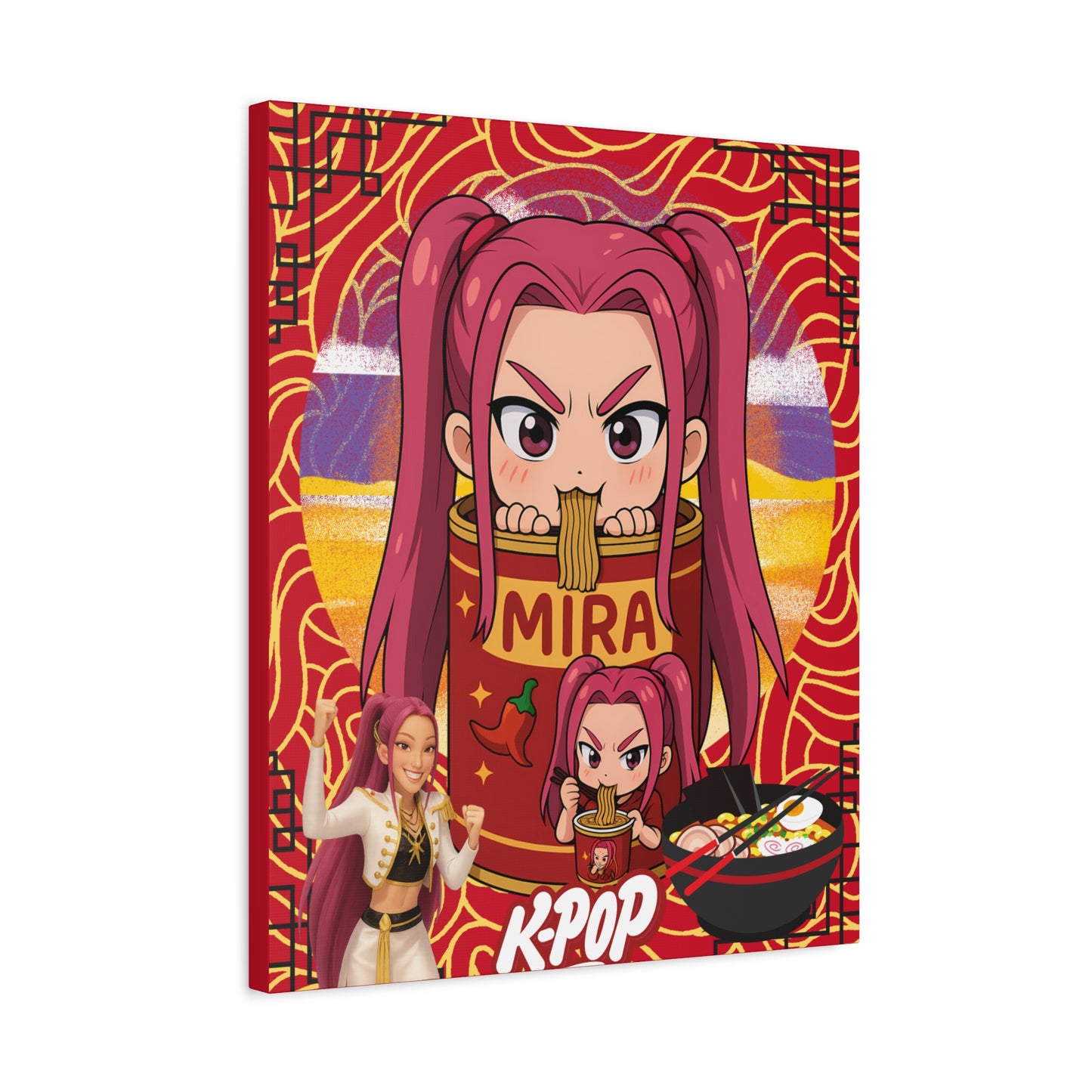 K-Pop Art Canvas Print, Perfect for Fans, Anime Wall Decor, Gift for Music Lovers, Vibrant Home Decoration, Cool Room Aesthetic