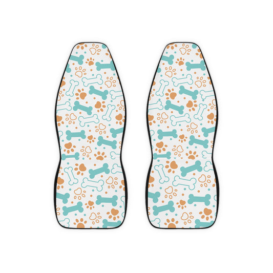 Pet-Themed Car Seat Covers, Dog Bones & Paw Prints, Car Decor, Cute Pet Lover Gift, Animal Accessories, Auto Protection
