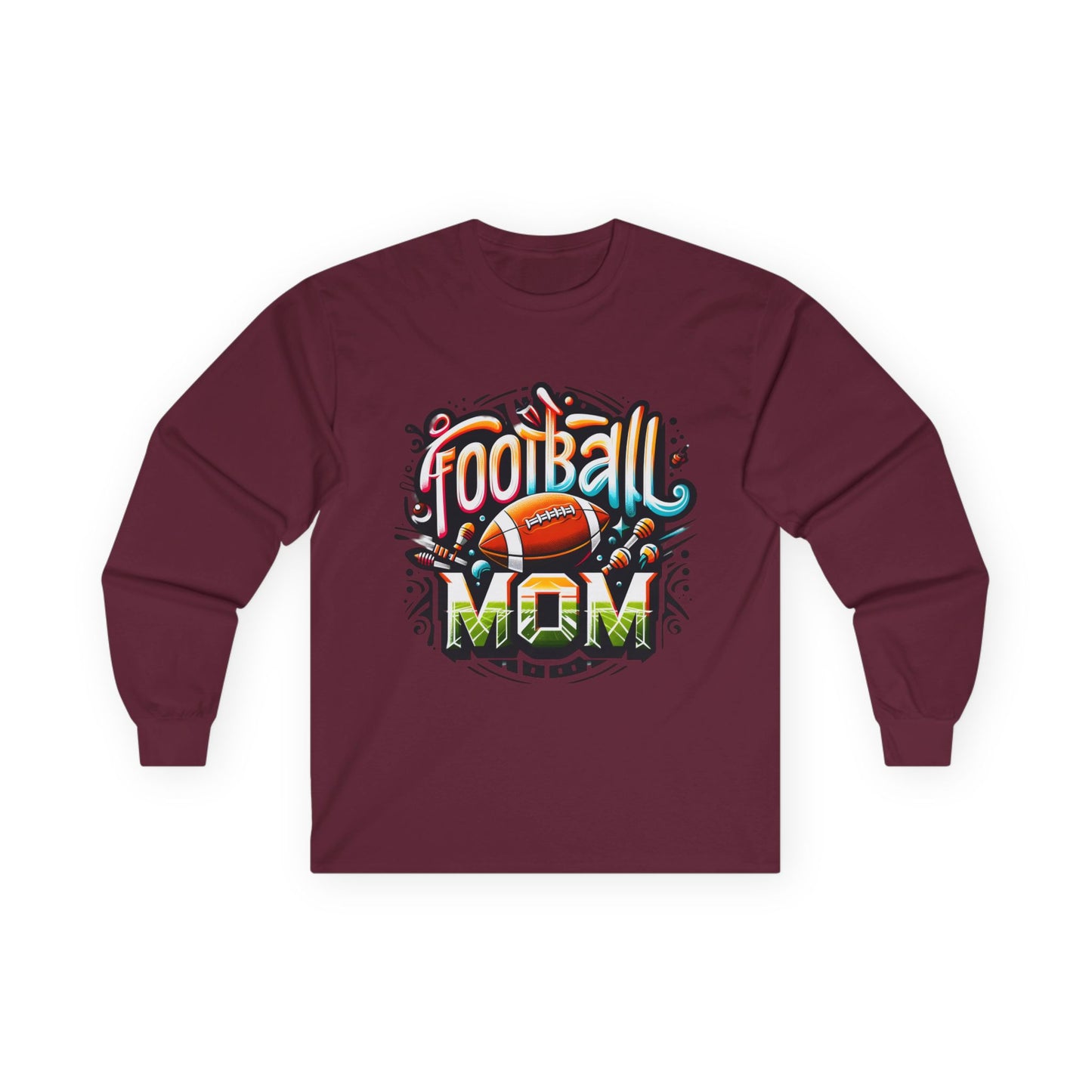 Football Mom Long Sleeve Tee, Cozy Gift for Sports Moms, Football Season Apparel, Unique Mother's Day Present, Game Day Fashion