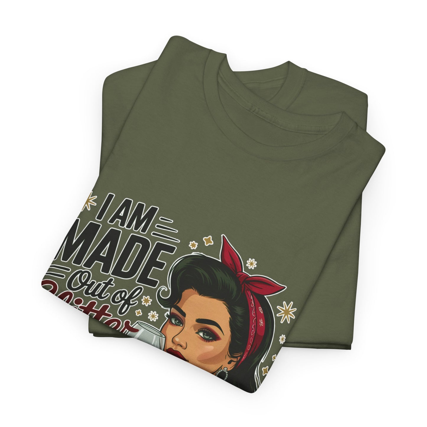 Glitter Wine & Anxiety Tee, Fun Unisex Cotton T-Shirt, Casual Gift for Wine Lovers, Relaxed Fit for Parties, Statement Top