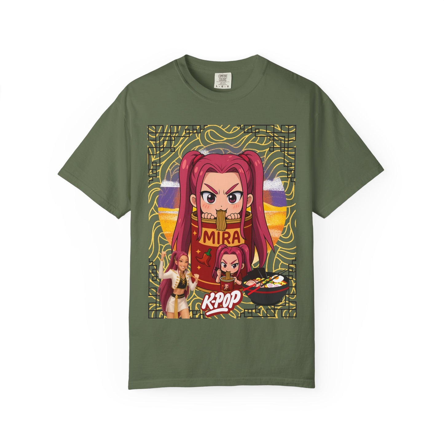 K-Pop Inspired Garment-Dyed T-Shirt, Trendy Streetwear, Anime Fan Apparel, Casual Wear, Gifts for Music Lovers