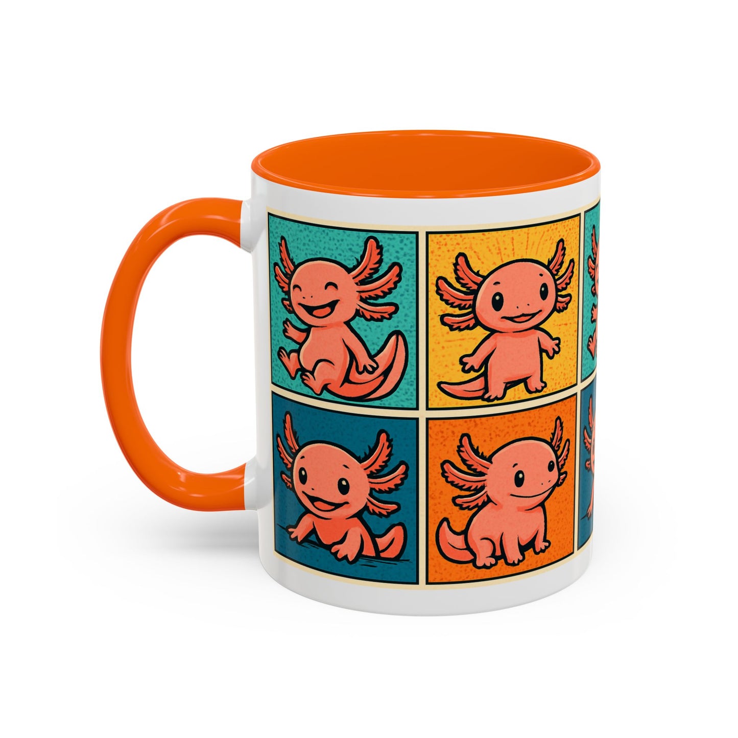Cute Axolotl Coffee Mug, Fun Animal Mug, Colorful Drinking Cup, Gift for Kids, Office Mug, Aquarium Lover's Cup