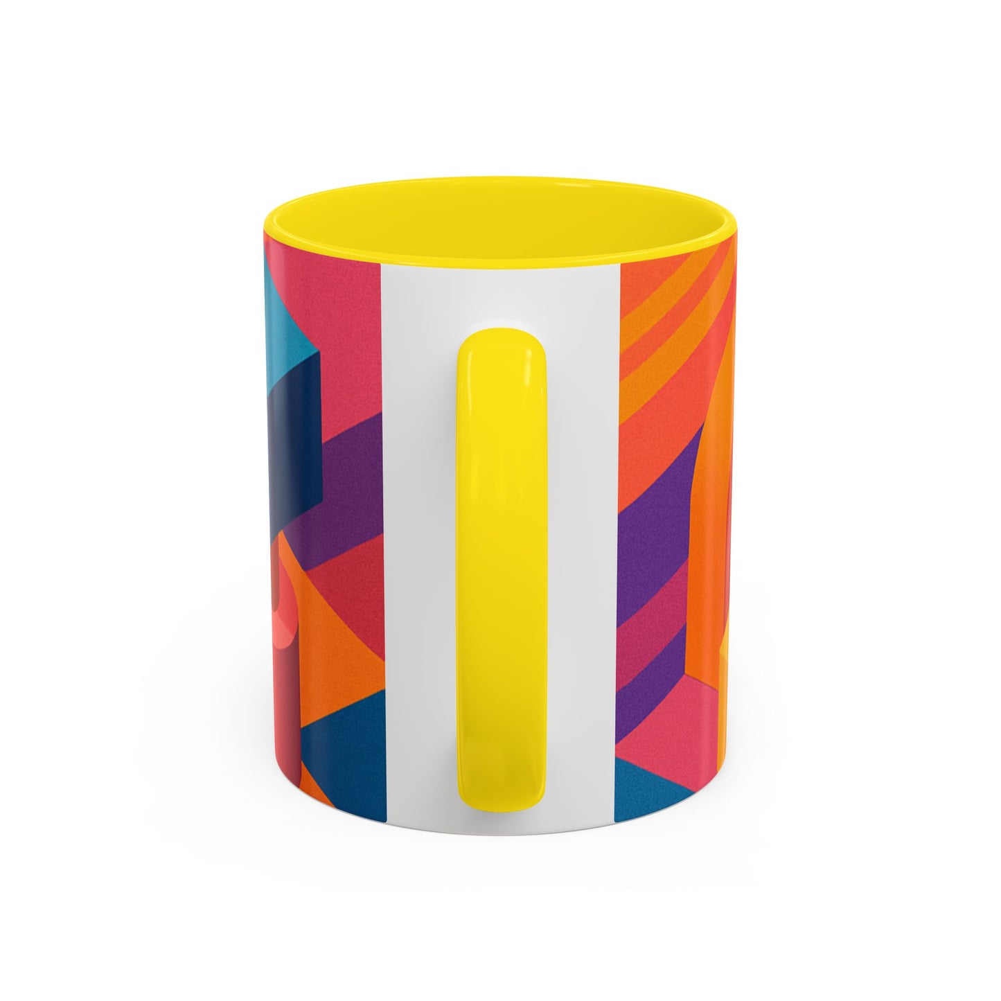 Vibrant Geometric Accent Coffee Mug, Colorful Ceramic Mug for Home or Office, Unique Gift for Birthdays, Holidays, Art Lovers