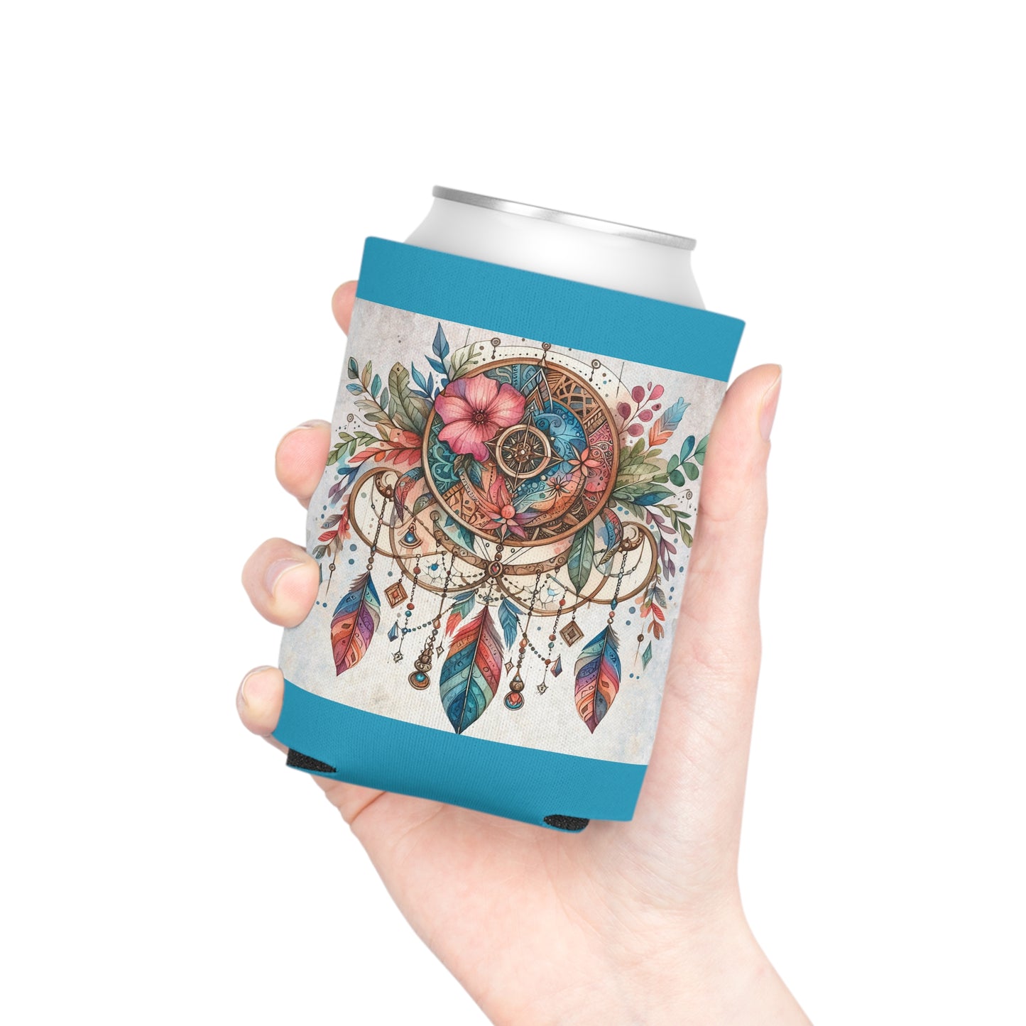 Dreamcatcher Can Cooler - Bohemian Beverage Holder, Perfect for Parties, Festivals, Outdoor Fun, Gifts for Nature Lovers, Summer Vibes