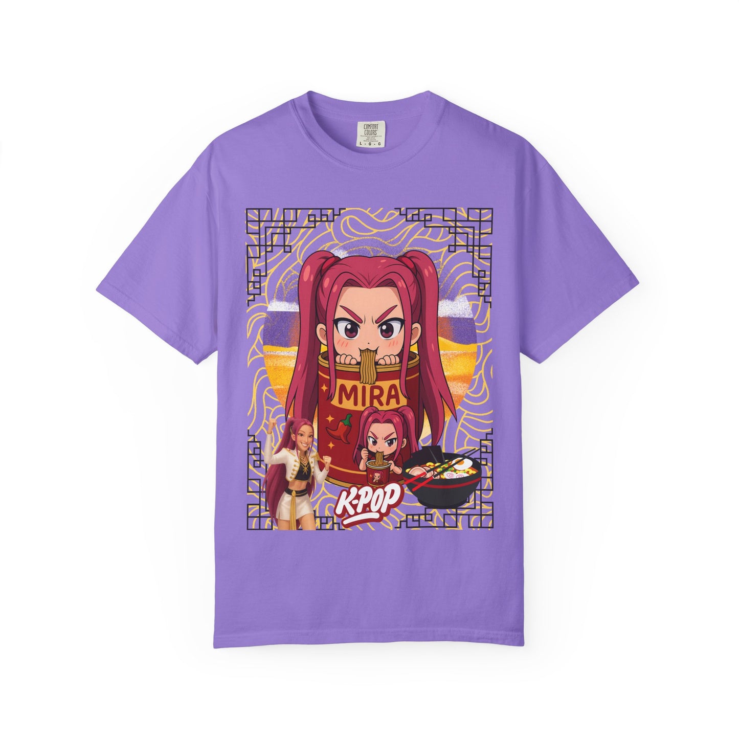K-Pop Inspired Garment-Dyed T-Shirt, Trendy Streetwear, Anime Fan Apparel, Casual Wear, Gifts for Music Lovers