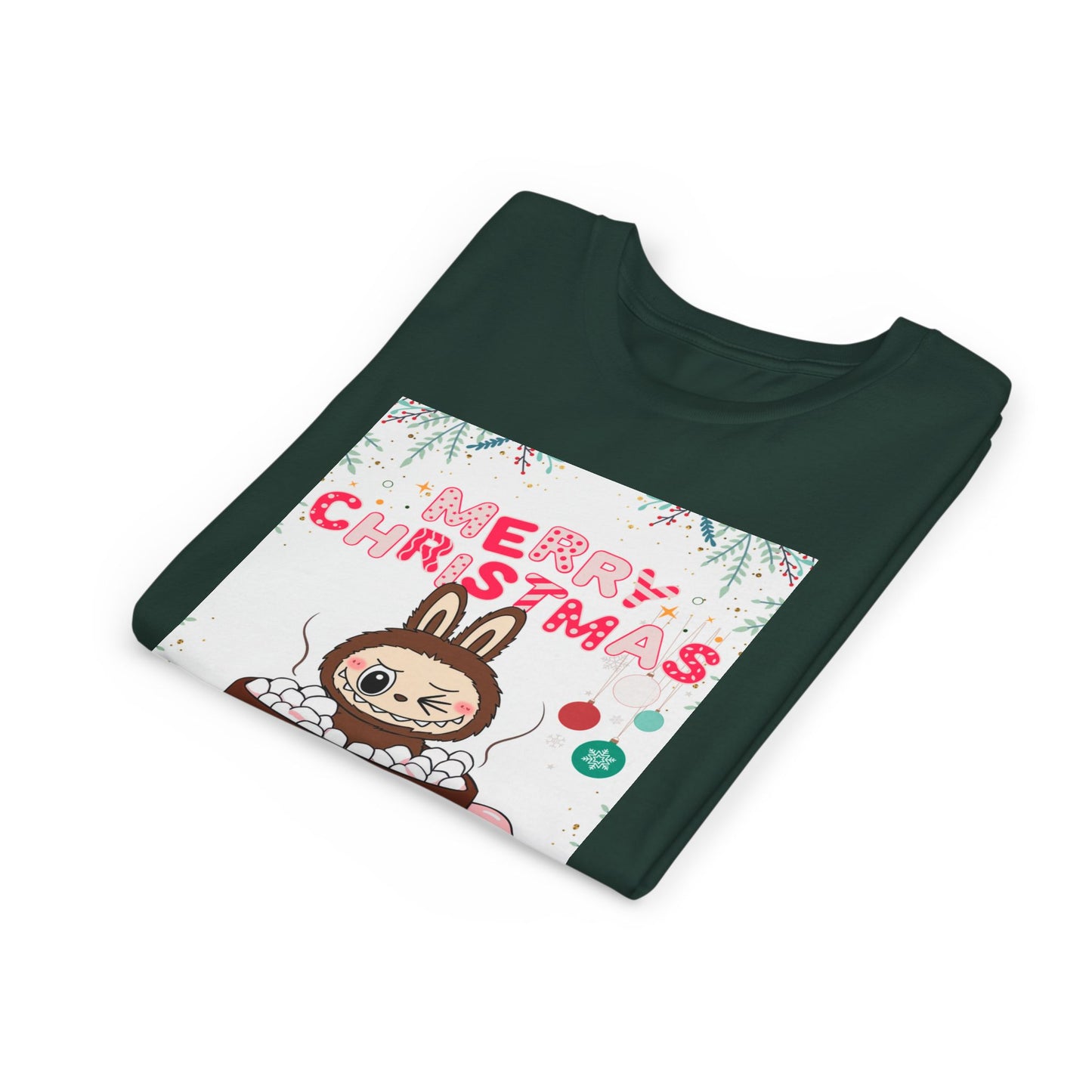 Christmas Bunny Youth Tee, Merry Christmas Shirt, Cute Holiday T-Shirt, Kids Christmas Apparel, Festive Youth Shirt
