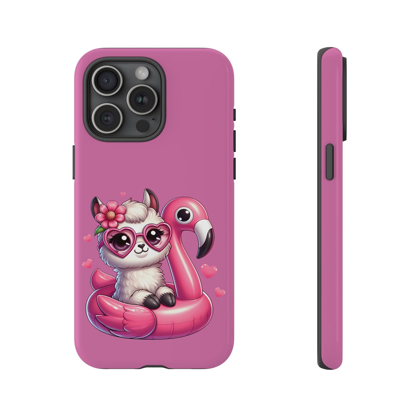 Cute Animal Phone Case, Phone Cover for Kids, Gift for Animal Lovers, Summer Vibes Accessory, Trendy Pink Case