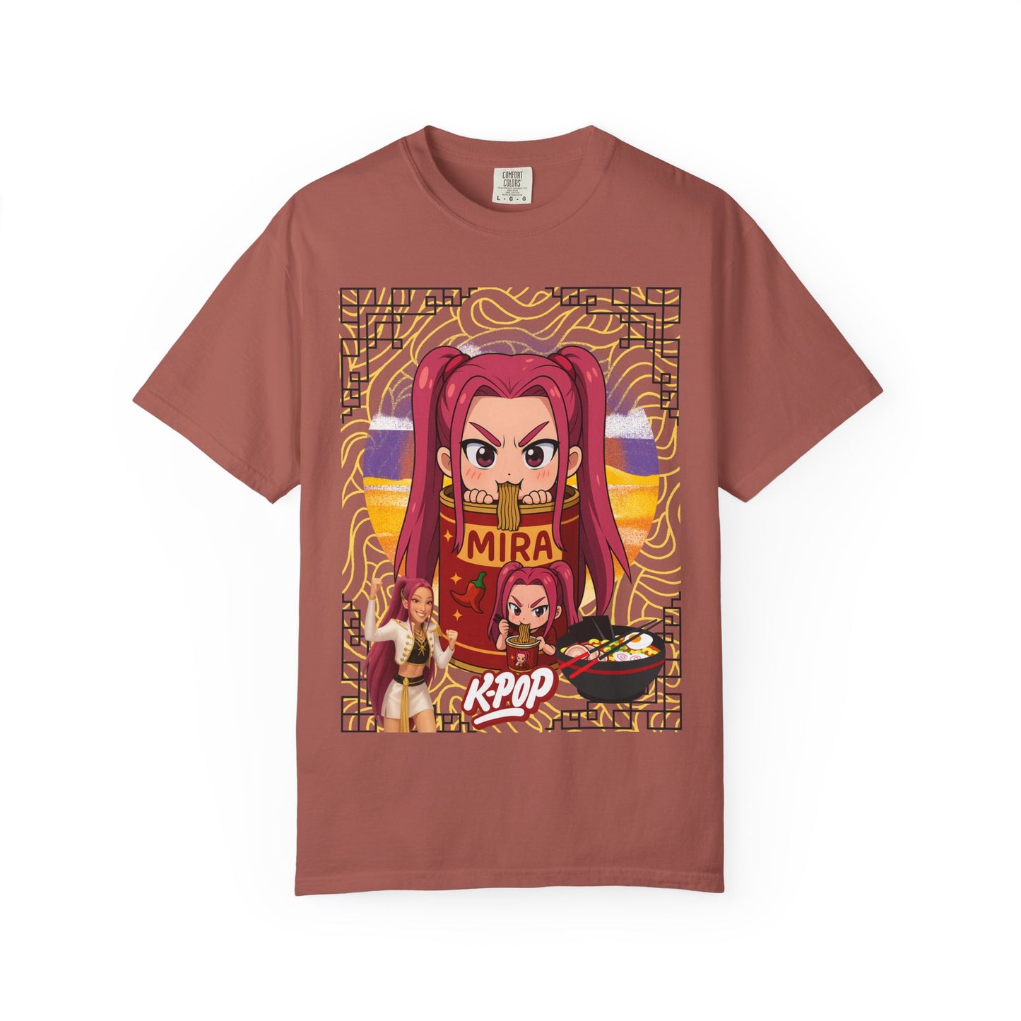 K-Pop Inspired Garment-Dyed T-Shirt, Trendy Streetwear, Anime Fan Apparel, Casual Wear, Gifts for Music Lovers