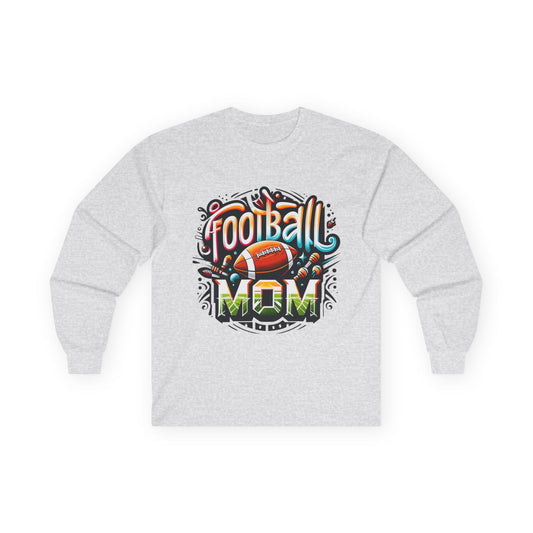 Football Mom Long Sleeve Tee, Cozy Gift for Sports Moms, Football Season Apparel, Unique Mother's Day Present, Game Day Fashion