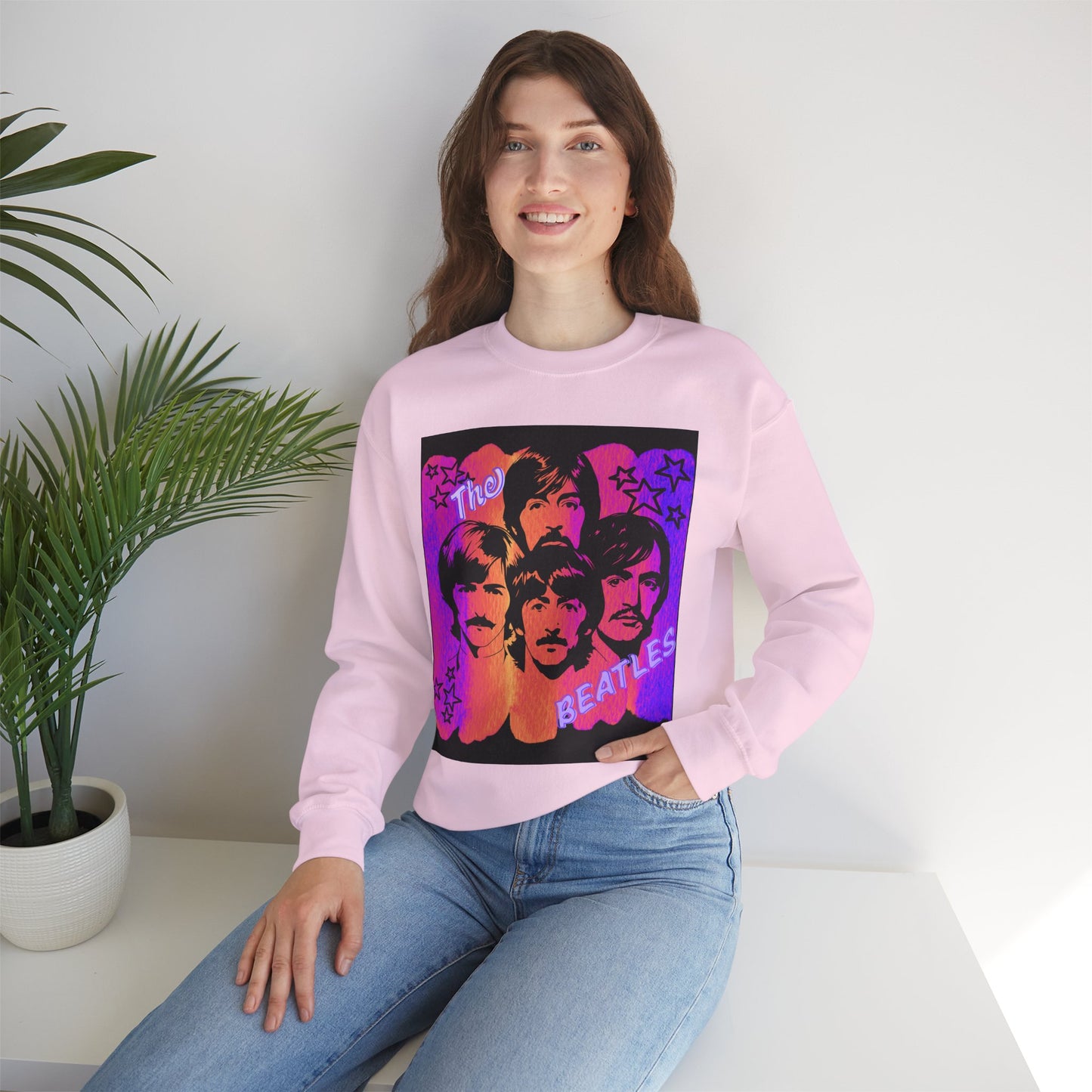 Retro Beatles inspired Crewneck Sweatshirt, Unisex Sweatshirt, Music Lover Gift, 60s Vintage Style, Cozy Casual Wear