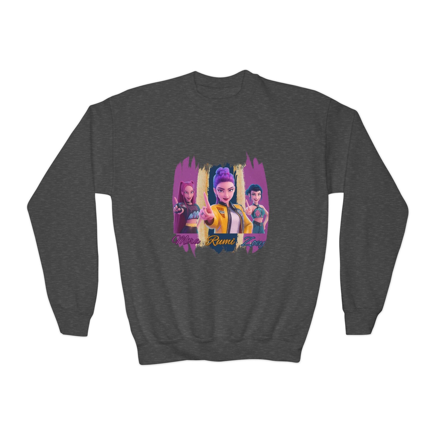 Vibrant Youth Crewneck Sweatshirt with Colorful Designs, Cozy Pullover for Kids, Unisex Sweatshirt, Great for Gifts, Cool Streetwear