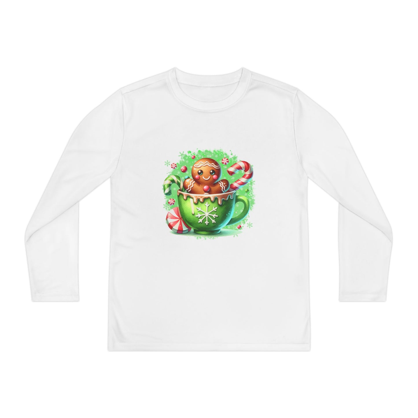 Gingerbread Holiday Long Sleeve Tee, Adorable Kids Shirt, Winter Apparel, Christmas Gift, Festive Youth Top