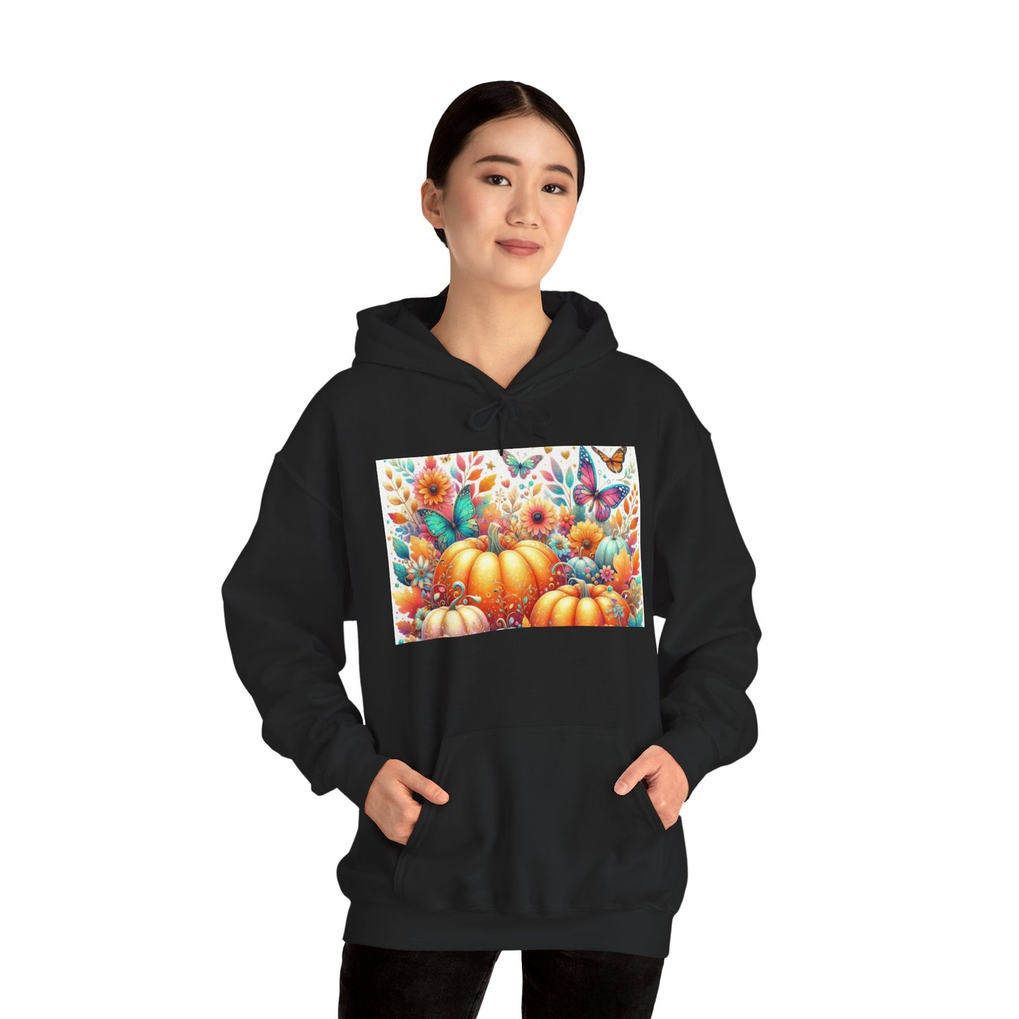 Autumn Floral Pumpkin Hoodie, Cozy Fall Sweatshirt, Nature Lover Gift, Halloween Attire, Harvest Fashion, Seasonal Style