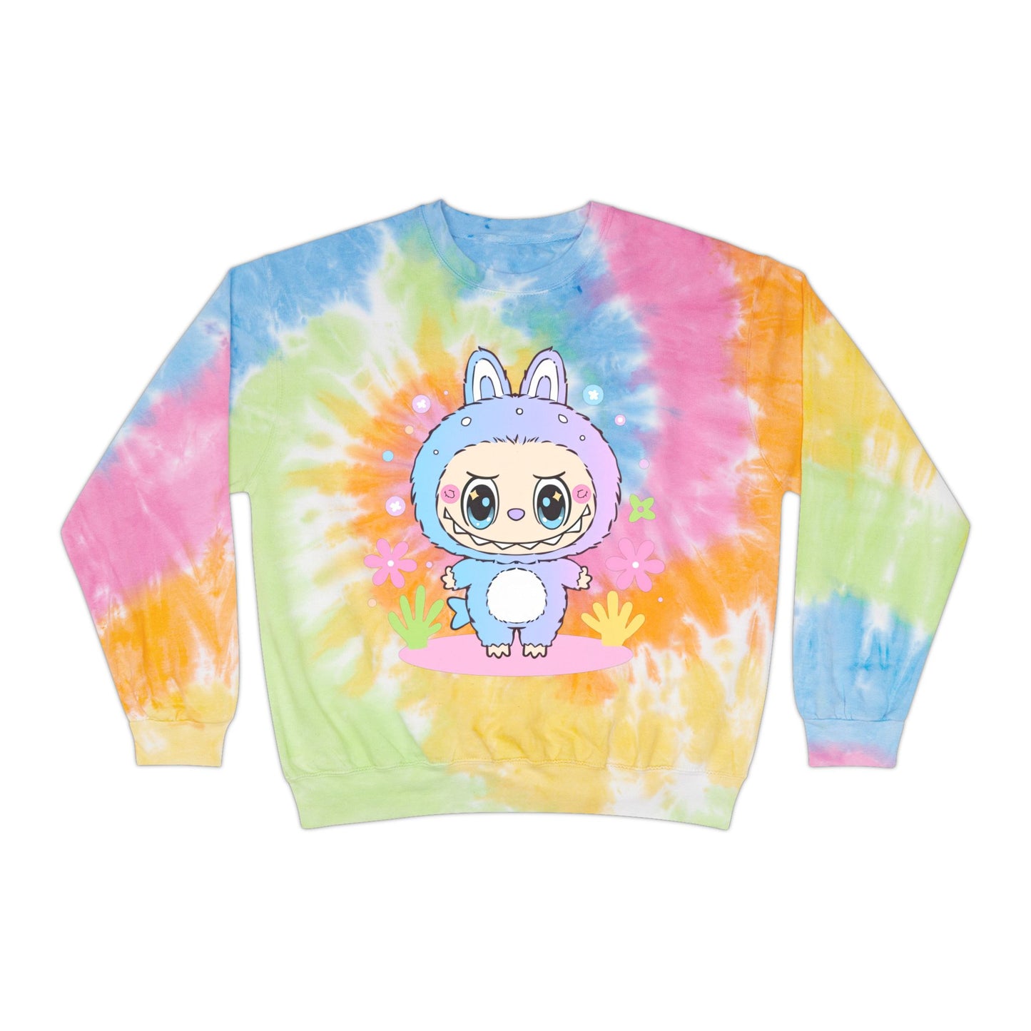 Cute Bunny Tie-Dye Sweatshirt, Unisex Tie-Dye Pullover, Pastel Cozy Sweatshirt, Unique Tie-Dye Apparel, Casual Fun Gift
