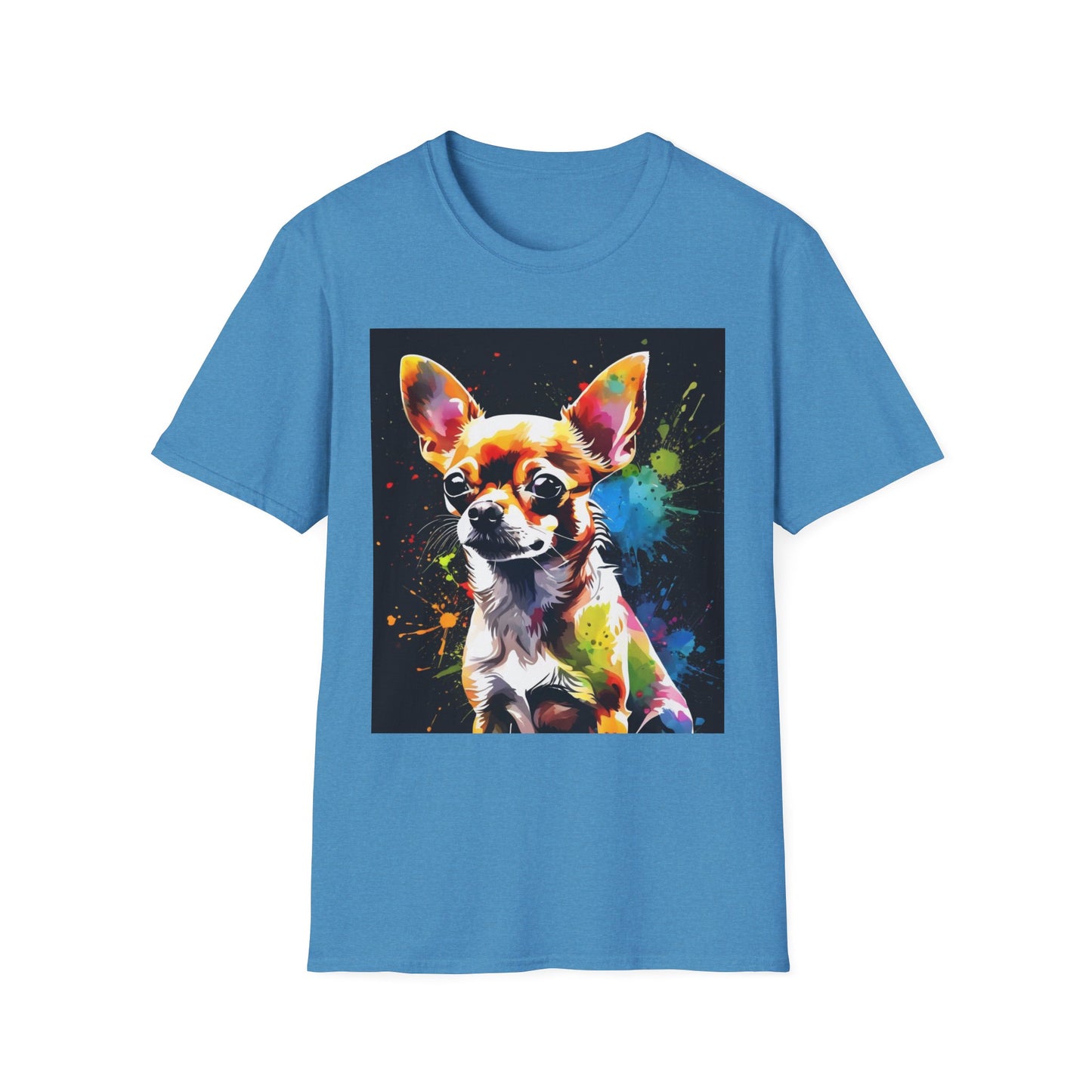 Colorful Chihuahua Art T-Shirt, Pet Lover Gift, Animal Lover Tee, Casual Wear, Unique Dog T-Shirt, Dog Mom Gift