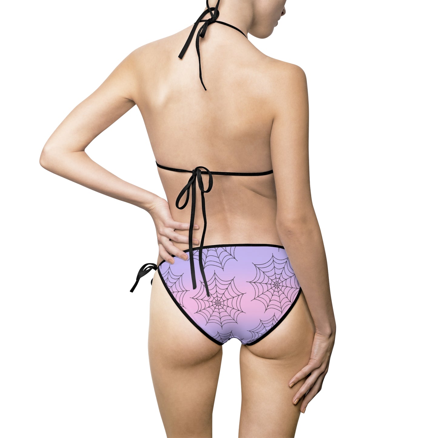 Spider Web Print Women's Bikini Swimsuit, Beachwear, Summer Swim, Pool Party Fun, Halloween Swimwear