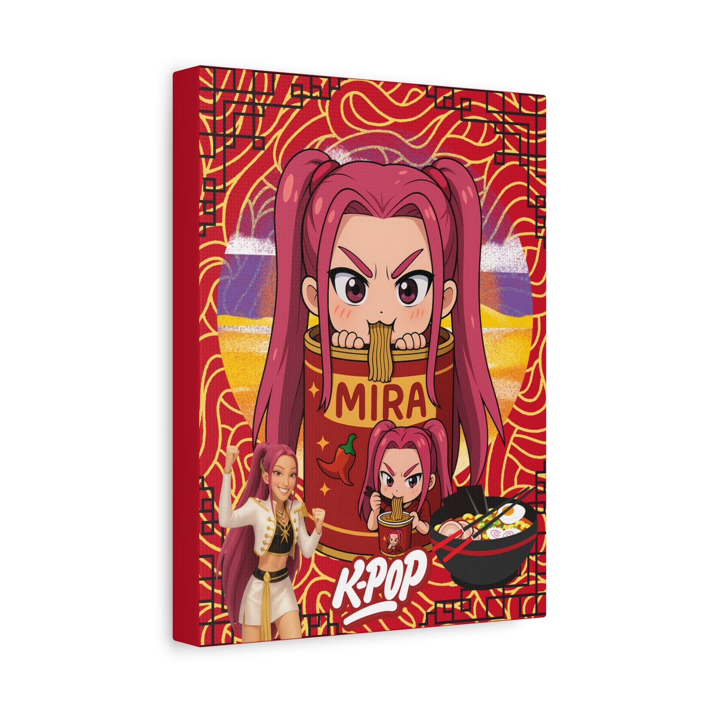 K-Pop Art Canvas Print, Perfect for Fans, Anime Wall Decor, Gift for Music Lovers, Vibrant Home Decoration, Cool Room Aesthetic