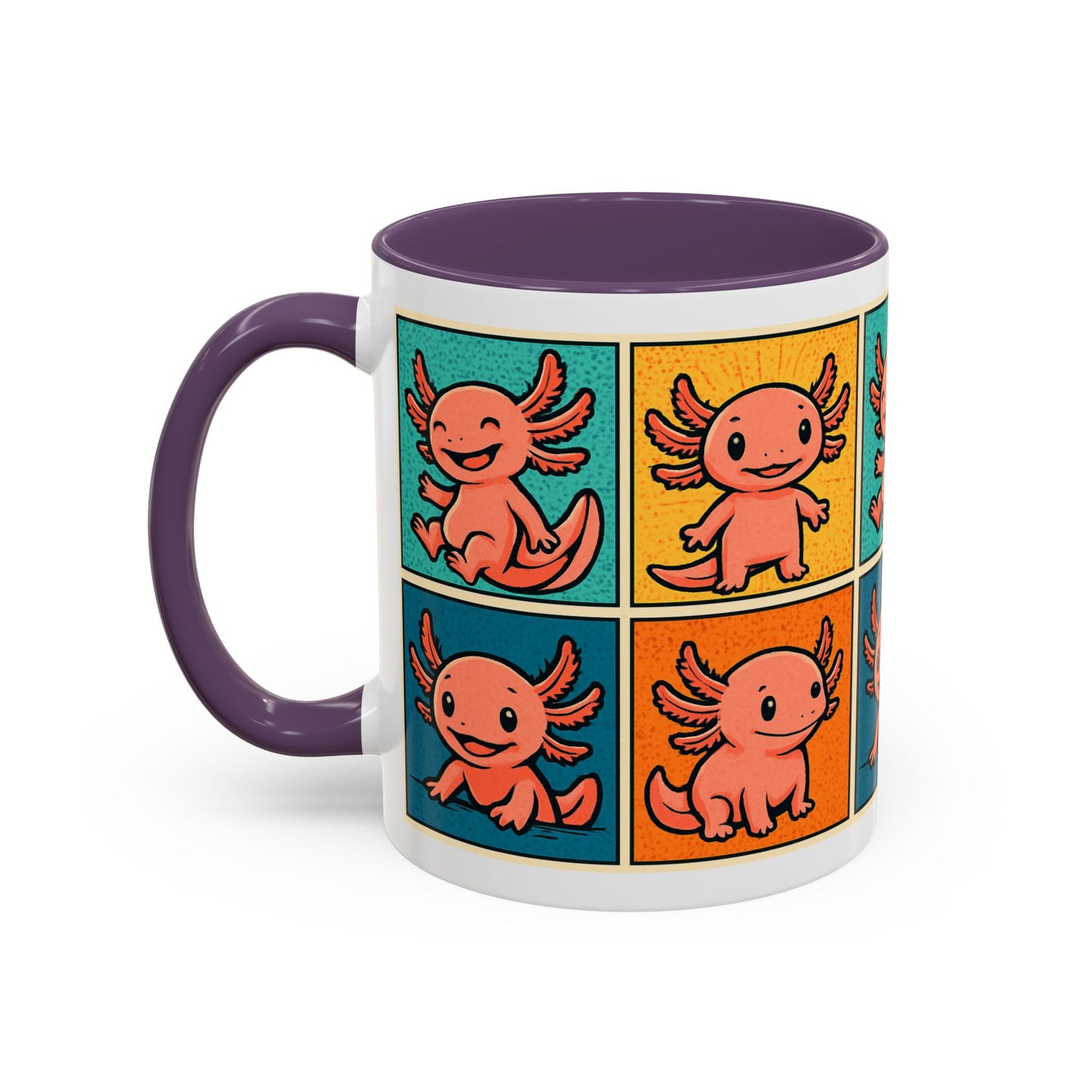 Cute Axolotl Coffee Mug, Fun Animal Mug, Colorful Drinking Cup, Gift for Kids, Office Mug, Aquarium Lover's Cup