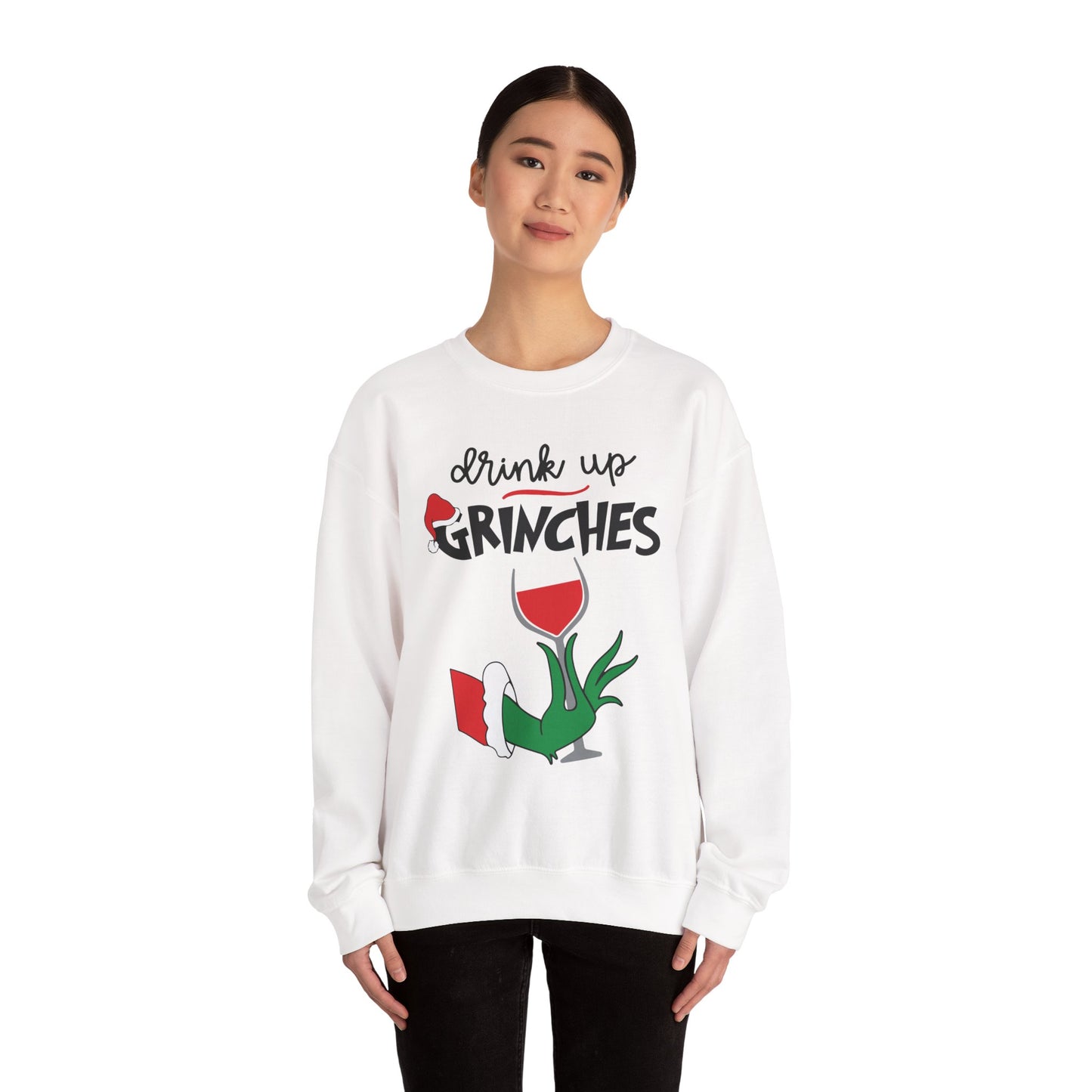 Festive Grinch Sweatshirt, Cozy Holiday Apparel, Funny Christmas Gift, Unisex Crewneck, Seasonal Loungewear, Winter Fashion