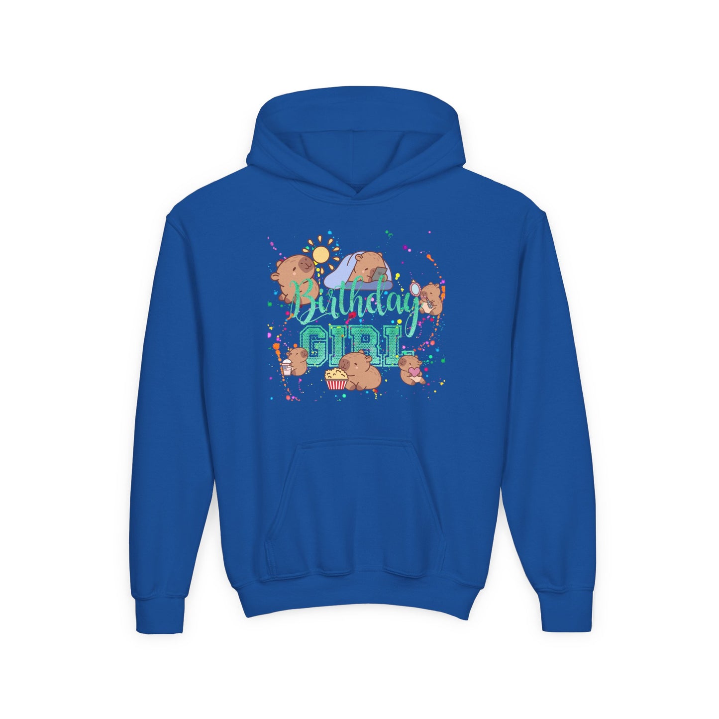 Cute Animal Girl Hoodie, Youth Sweatshirt for Girls, Fun Layer for Everyday, Birthday Gift, Cozy Winter Wear, Animal Lover Apparel
