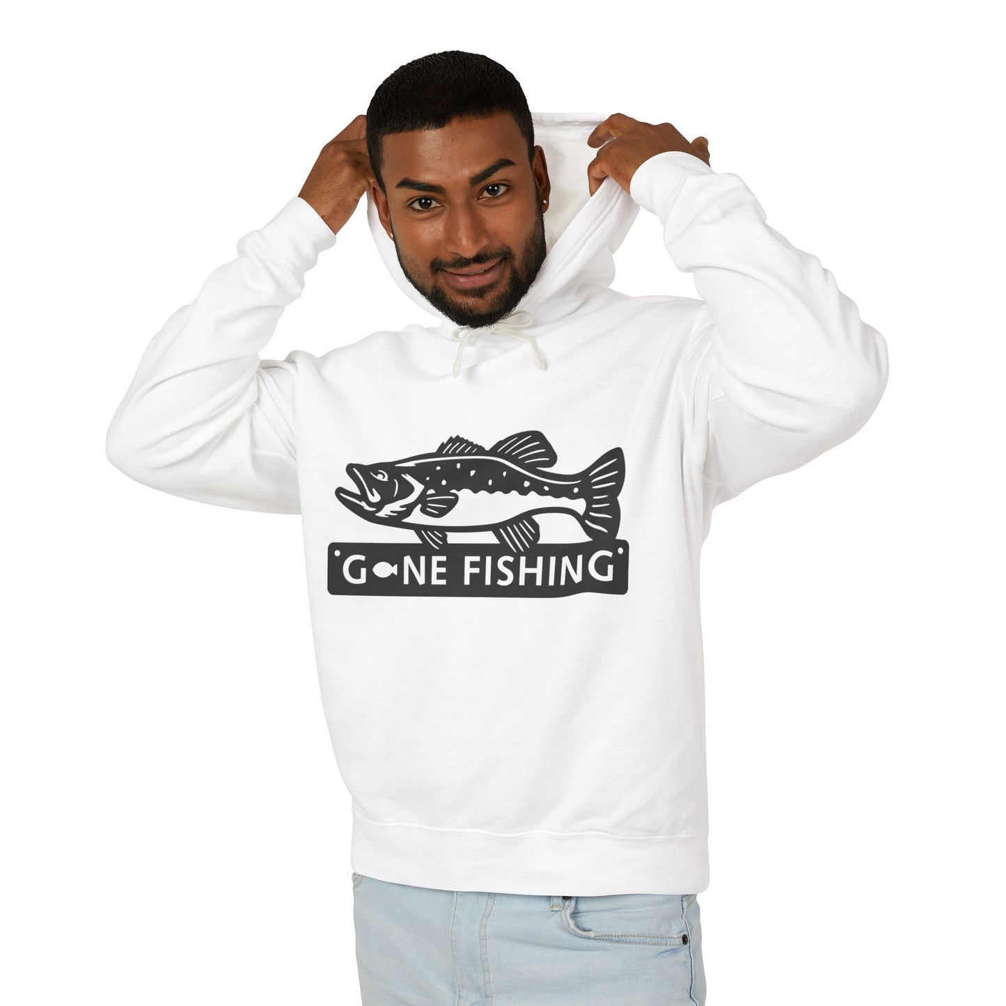 Gone Fishing Unisex Lightweight Hooded Sweatshirt | Perfect for Anglers, Fishing Gift, Outdoor Adventures, Casual Wear, Gift for Dad