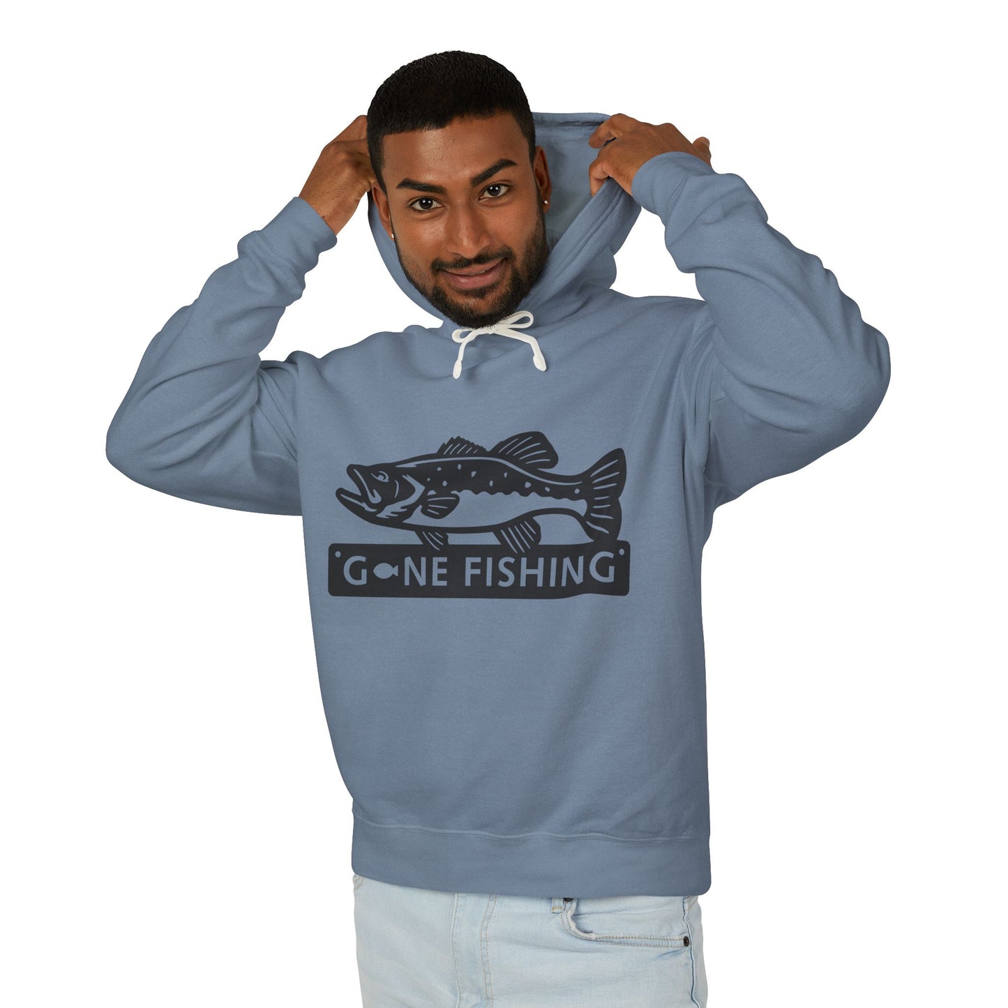 Gone Fishing Unisex Lightweight Hooded Sweatshirt | Perfect for Anglers, Fishing Gift, Outdoor Adventures, Casual Wear, Gift for Dad