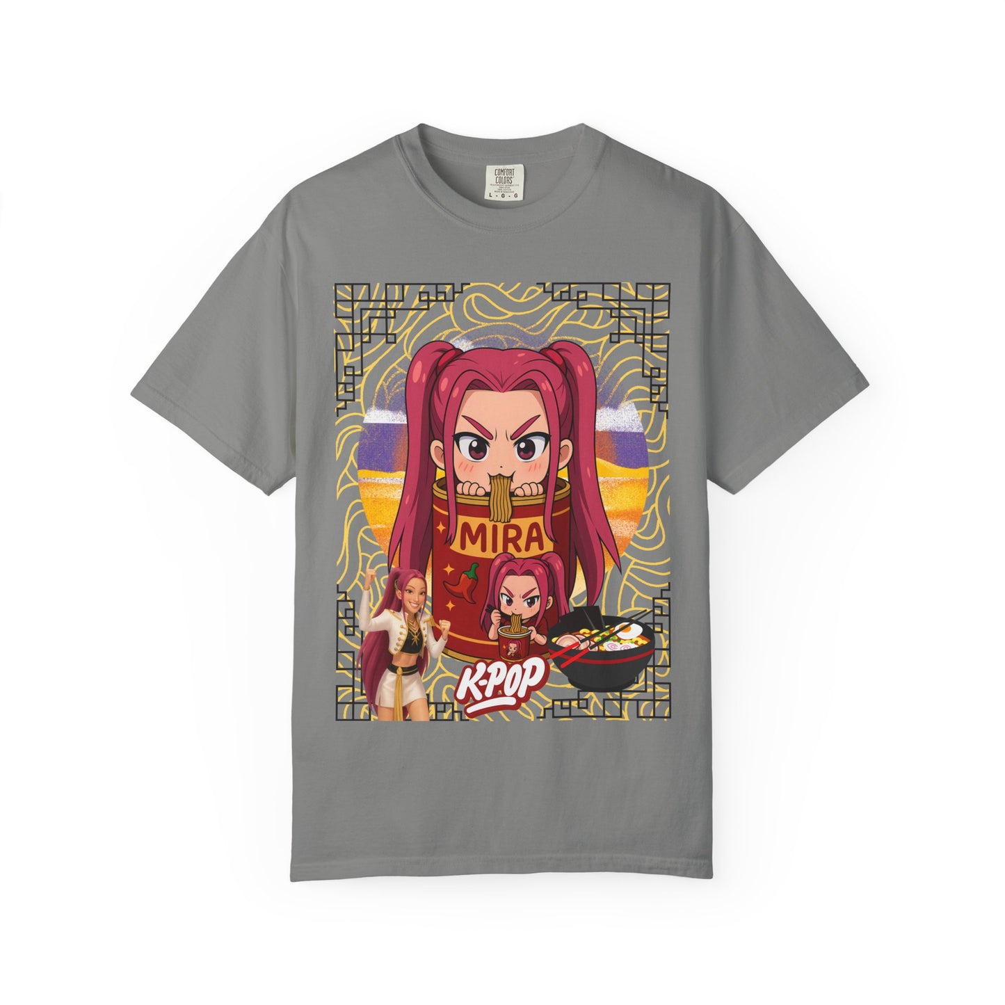 K-Pop Inspired Garment-Dyed T-Shirt, Trendy Streetwear, Anime Fan Apparel, Casual Wear, Gifts for Music Lovers