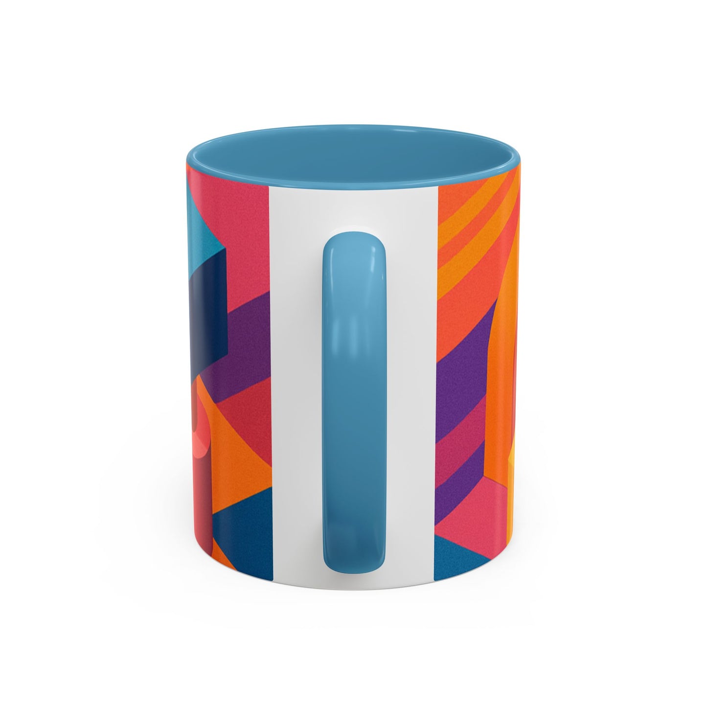 Vibrant Geometric Accent Coffee Mug, Colorful Ceramic Mug for Home or Office, Unique Gift for Birthdays, Holidays, Art Lovers