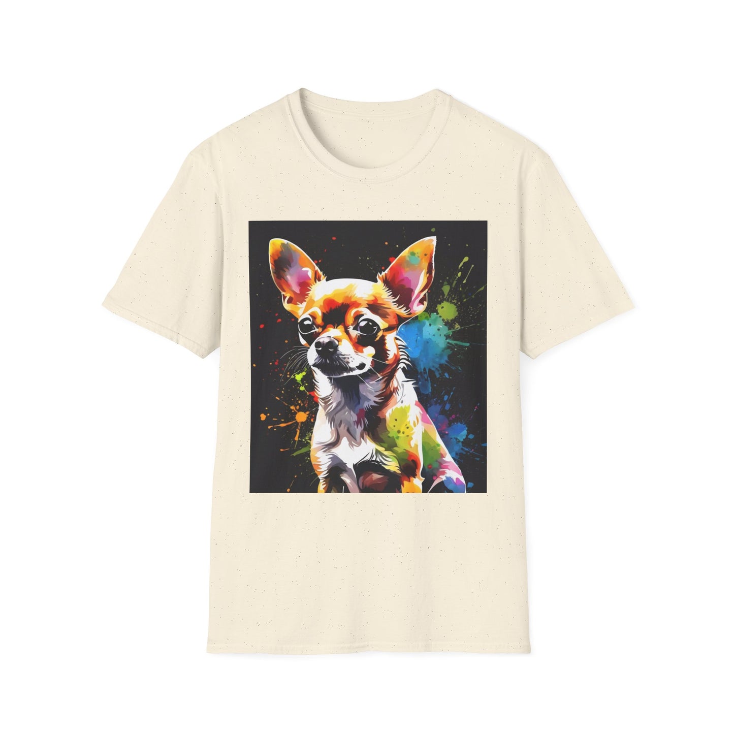 Colorful Chihuahua Art T-Shirt, Pet Lover Gift, Animal Lover Tee, Casual Wear, Unique Dog T-Shirt, Dog Mom Gift