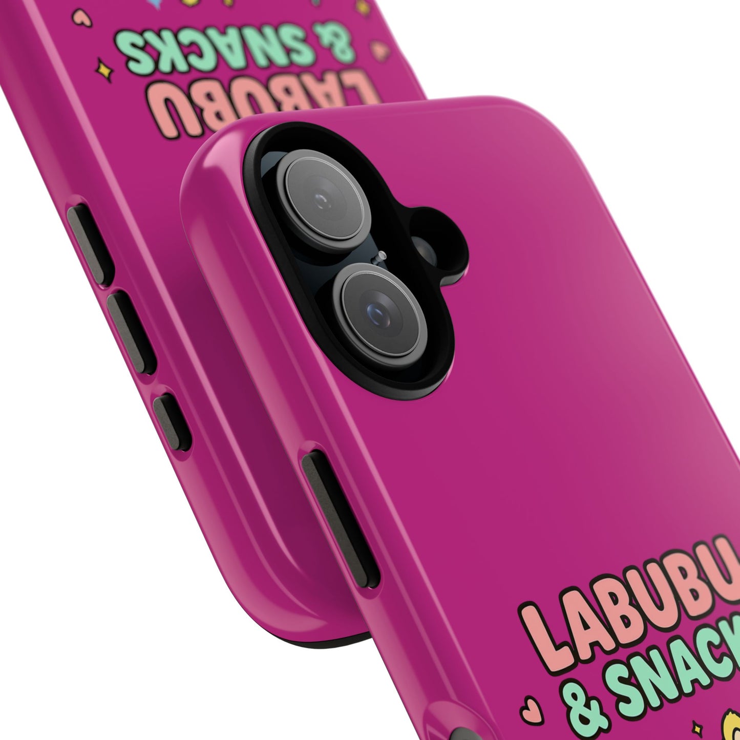 Cute Character Phone Case - Labubus & Snacks, Kawaii Accessories, Gift for Food Lovers, Fun Phone Cover, Cute Tech Gear