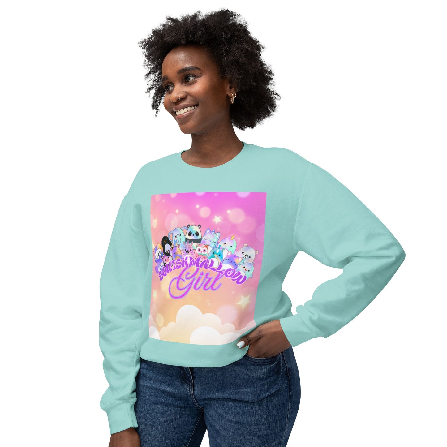 Whimsical Crewneck Sweatshirt for Dreamers, Cute Gift for Girls, Cheerful Casual Wear, Cozy Fashion, Perfect for Birthdays